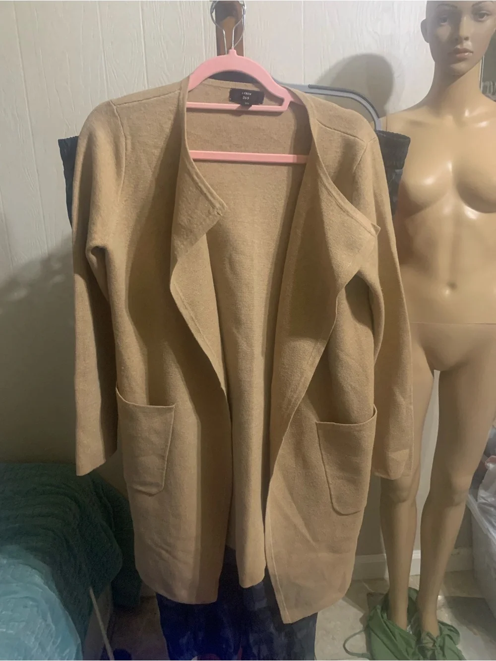J. Crew Open-Front Camel Cardigan Sweater